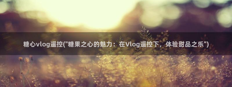 糖心vlog包子叫什么:糖心vlog遙控